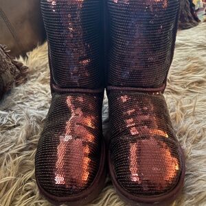 Burgundy sparkled UGGs in very good condition